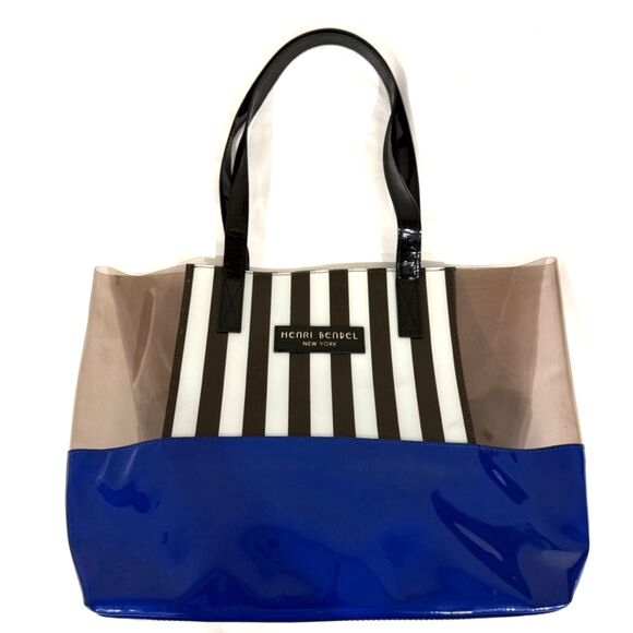 Henri Bendel Medium Size Iconic Striped PVC Tote Bag - Picture 4 of 11